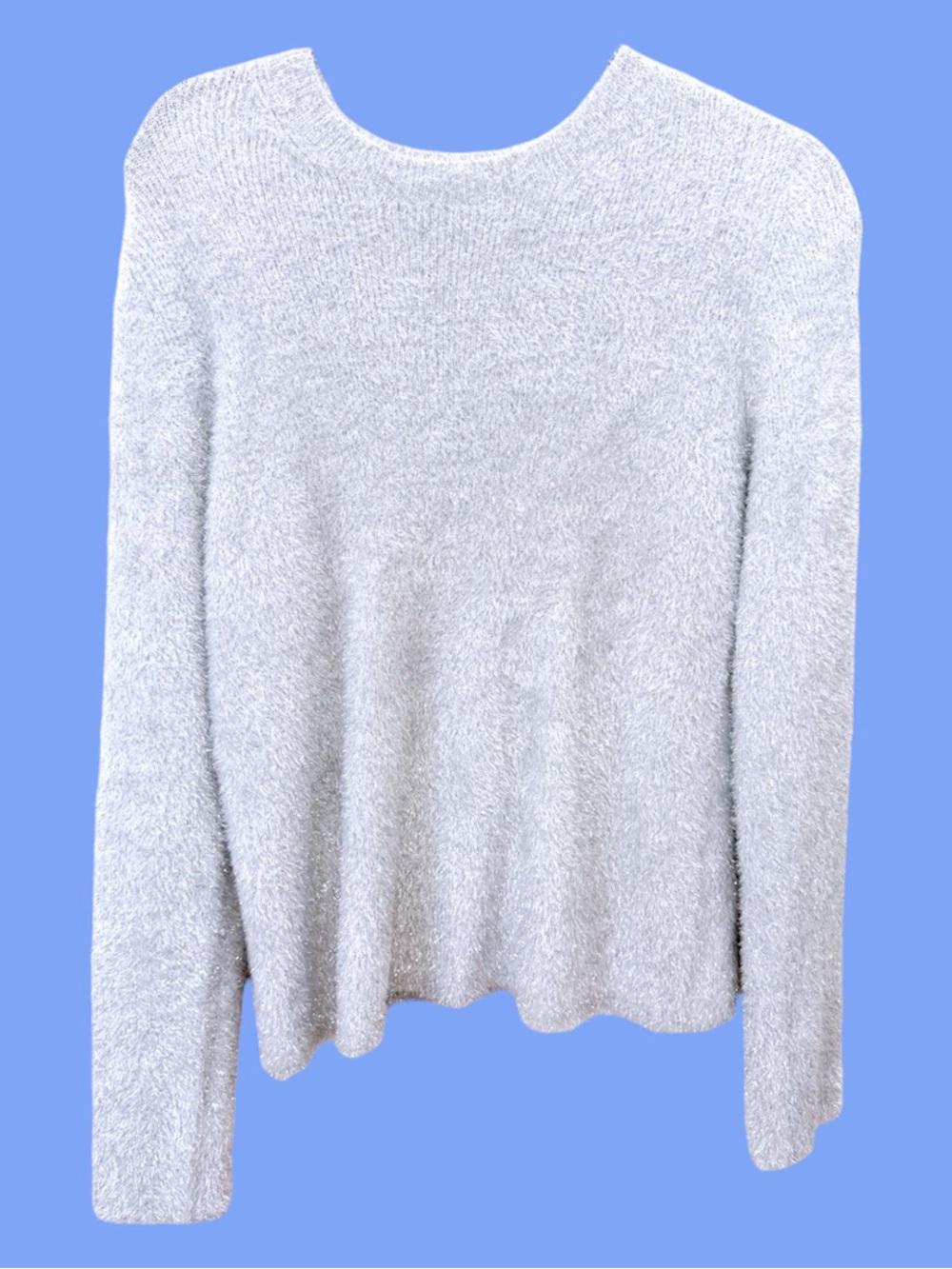 Vince silver lurex eyelash sweater